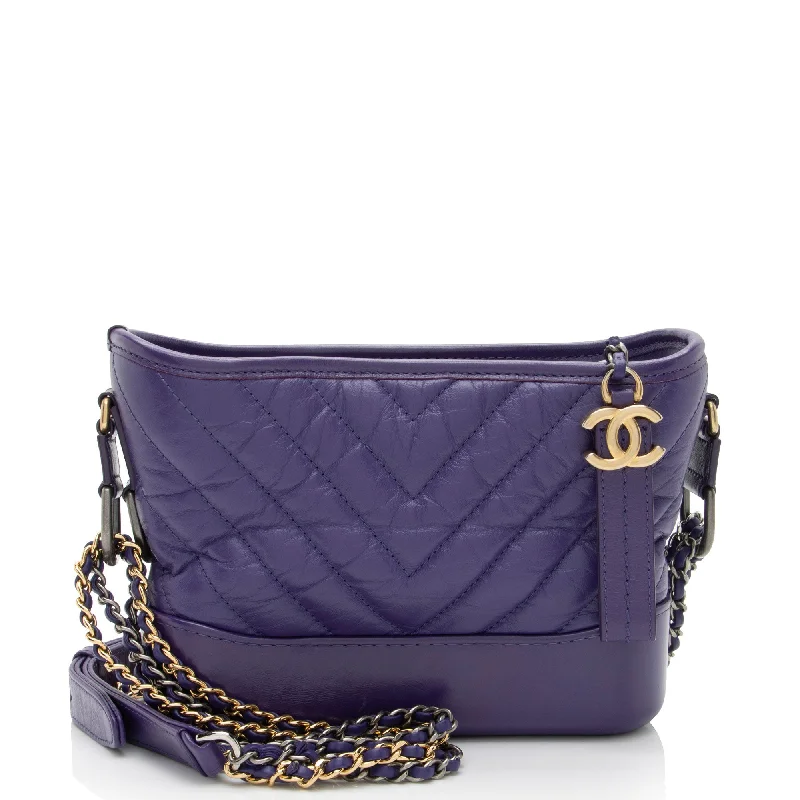 Chanel Chevron Aged Calfskin Gabrielle Small Hobo (SHF-zo17E6)