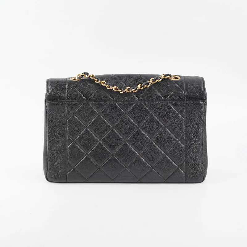 Chanel Vintage Caviar Medium Diana Flap Bag Black