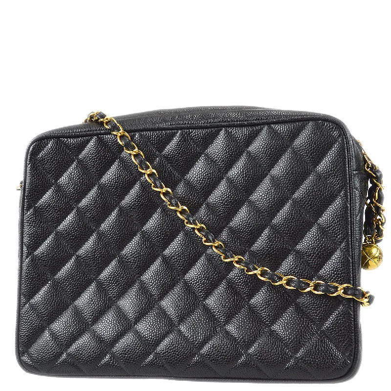 Chanel Single Chain Shoulder Bag Black Caviar