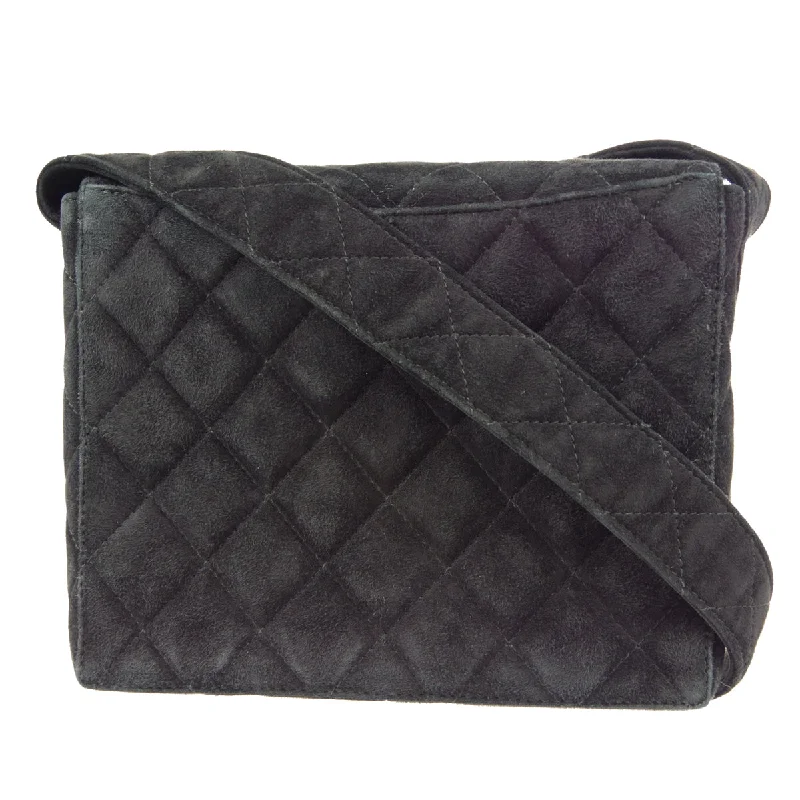 CHANEL Shoulder Bag Black Suede