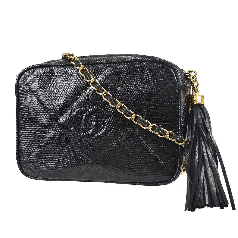 Chanel  Camera Bag Mini Black Lizard