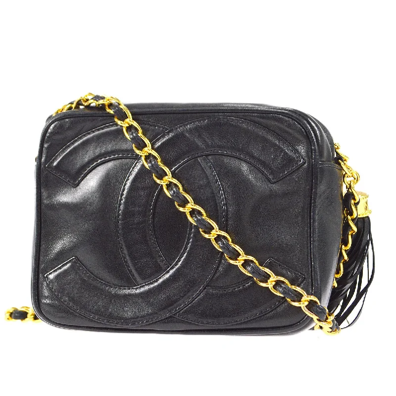 CHANEL 1986-1988 Camera Bag Mini Black Lambskin