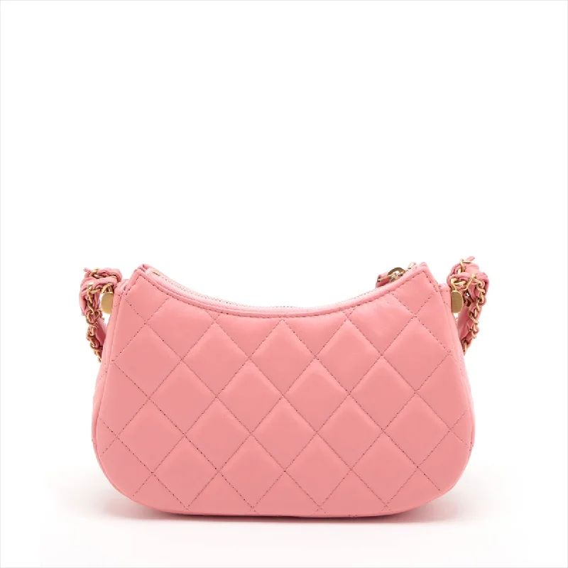 Chanel 19 in Chain Shoulder Bag Hobo Bag Pink G