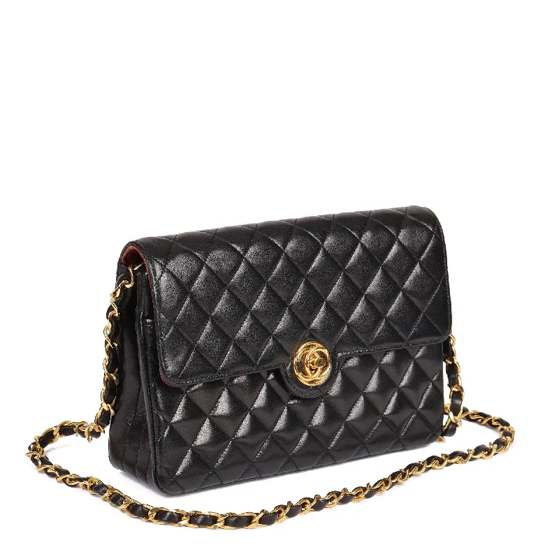 Chanel Black Quilted Lambskin Vintage Mini Classic Single Flap Bag