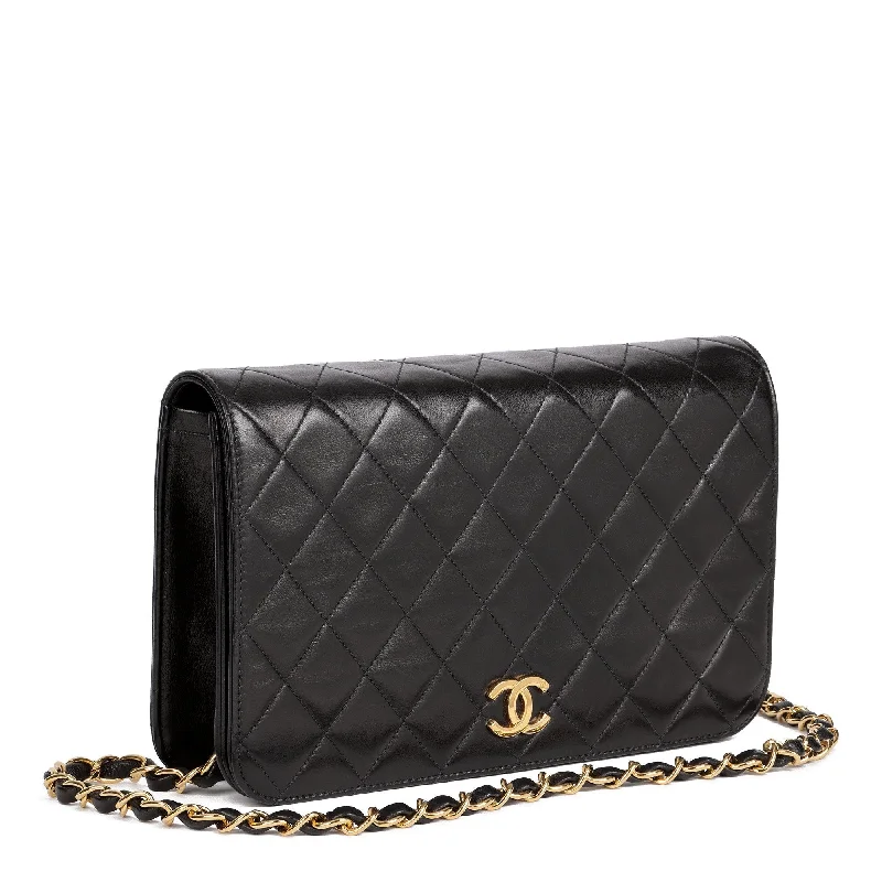 Chanel Black Quilted Lambskin Vintage Small Classic Single Full Flap Bag