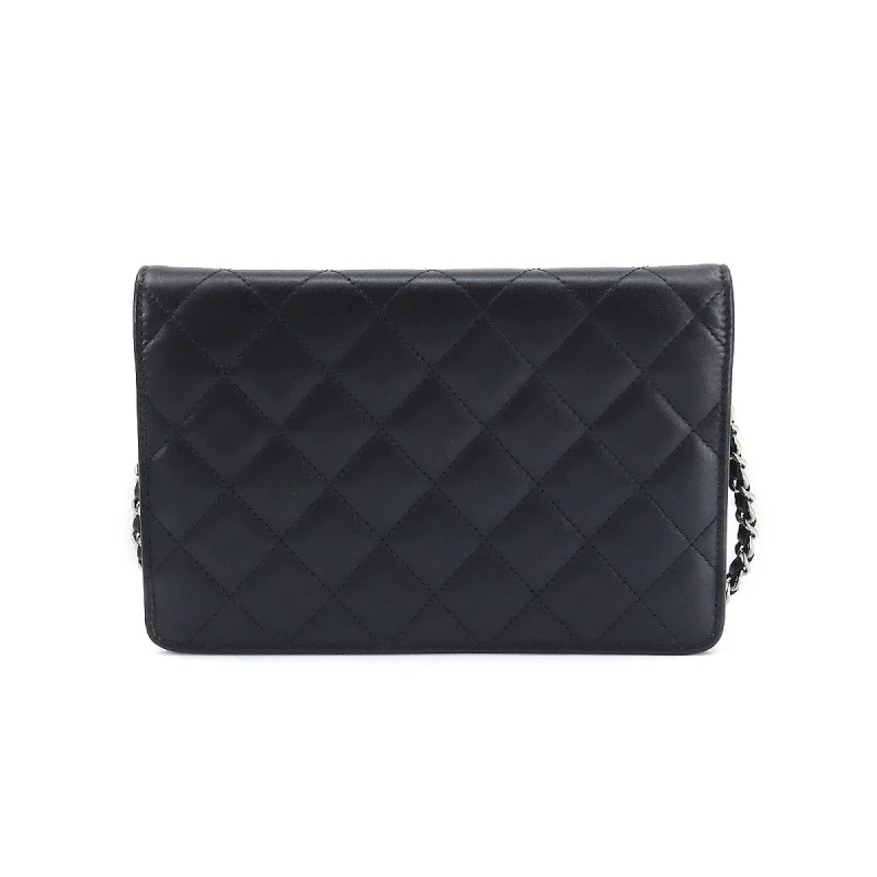 CHANEL cambon line chain wallet folio long leather enamel black A46646 Cambon Line Chain Wallet