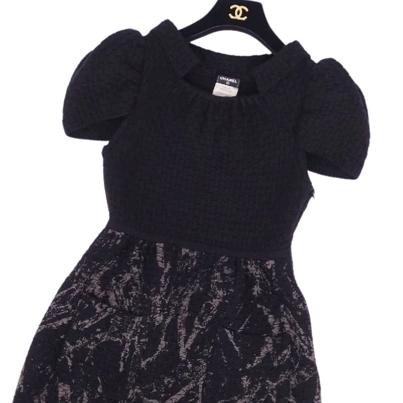 Chanel Chanel e One Earrings Dress  Coco Wool Tops  34 (S equivalent) Black Nitted Shenzhen