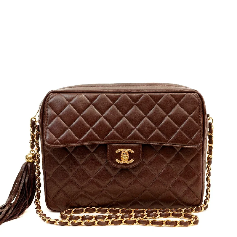 Chanel Chocolate Vintage Camera Bag w/ Gold Hardware