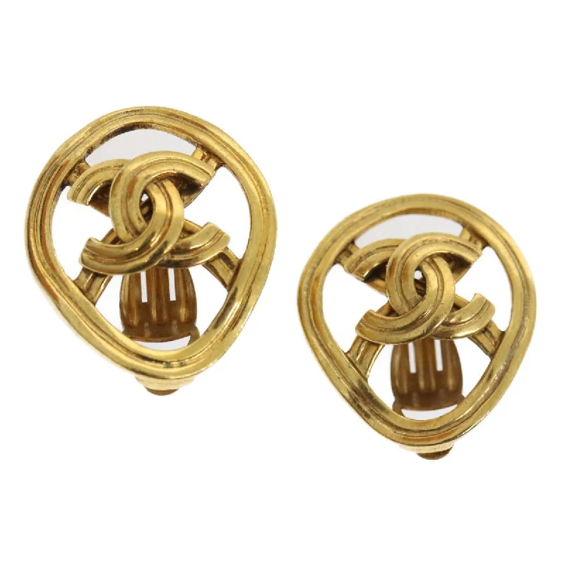 CHANEL COCO Mark Clip-on Earring Gold Tone CC  am2421gA