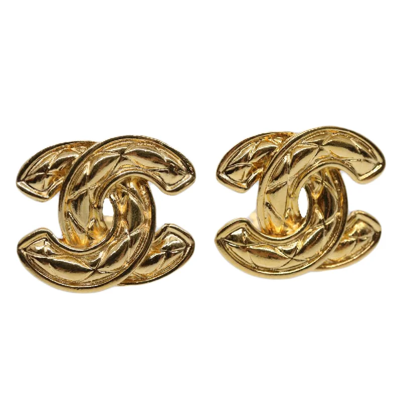 CHANEL COCO Mark Earring Gold Tone CC  60078A