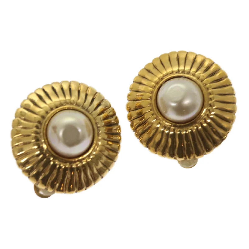 CHANEL Earring Gold Tone CC  65220