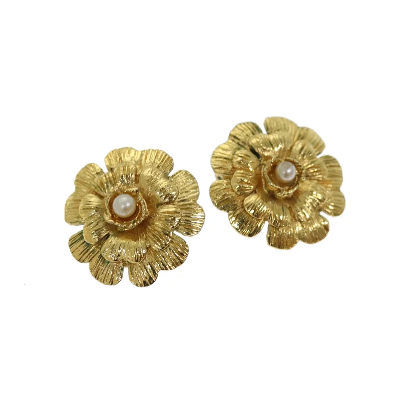 CHANEL Earring metal Gold CC  bs13981