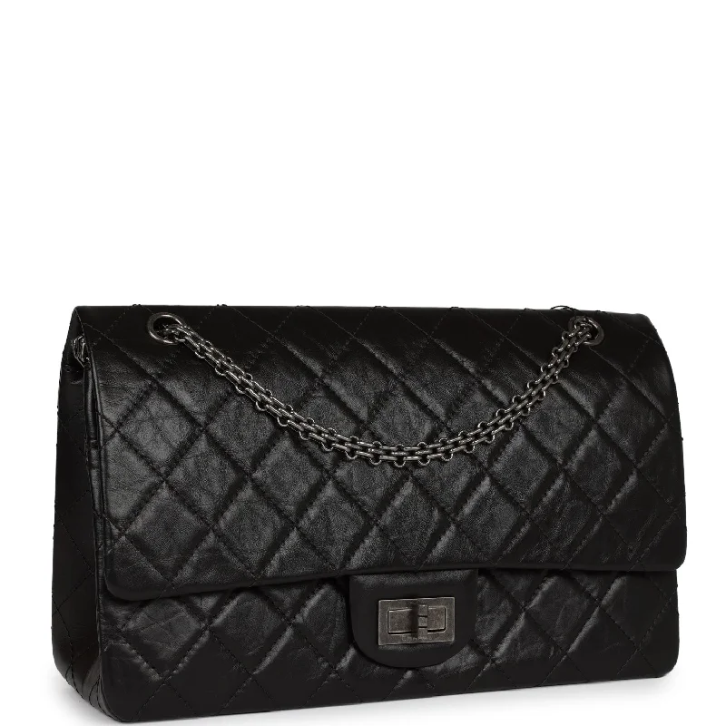 Chanel Jumbo Reissue 227 2.55 Flap Bag Aged Calfskin Ruthenium Hardware