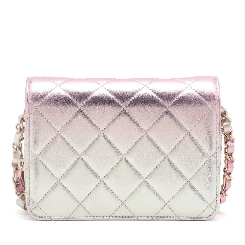 Chanel Lambskin  Chain Shoulder Bag  Pink G  AS3002