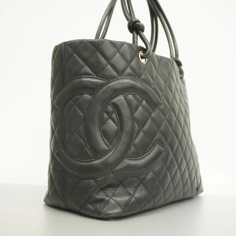 CHANEL  Ligne Cambon Tote Bag Women's Leather Tote Bag Black