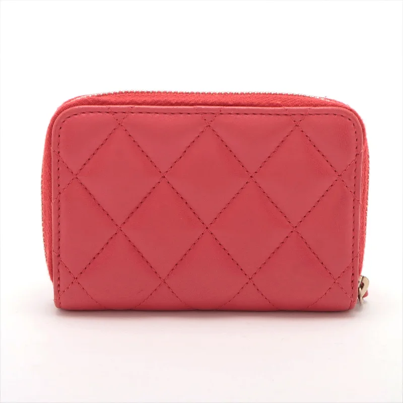 Chanel Mattrase  Coin Case Red G  25th