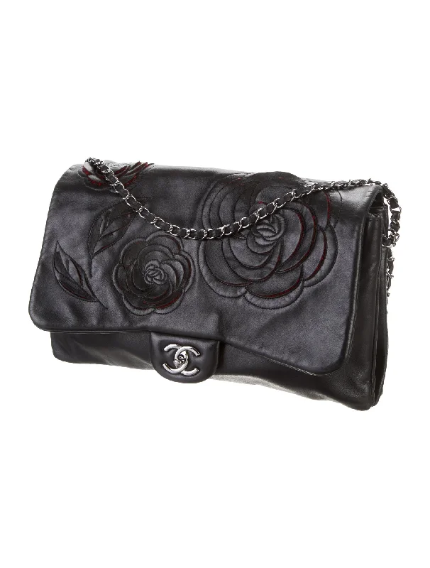 CHANEL PARIS SHANGHAI CAMELLIA FLAP BAG