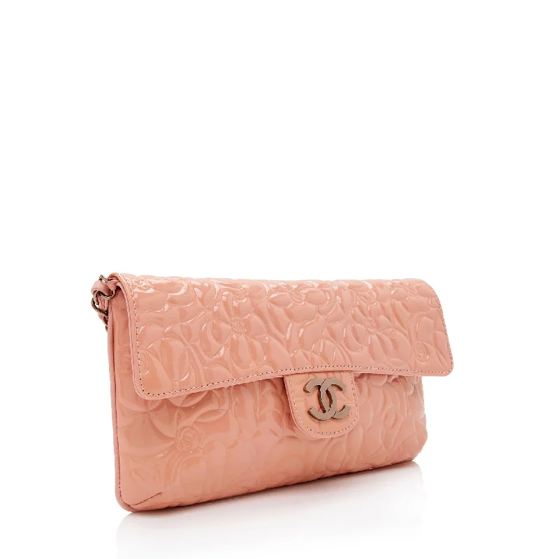 Chanel Patent Leather Camellia Classic Single Flap Bag (xZYOWM)