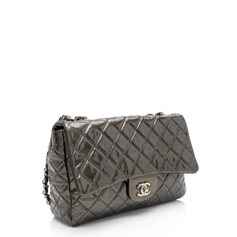 Chanel Patent Leather Classic Jumbo Single Flap Bag (j2Ye52)