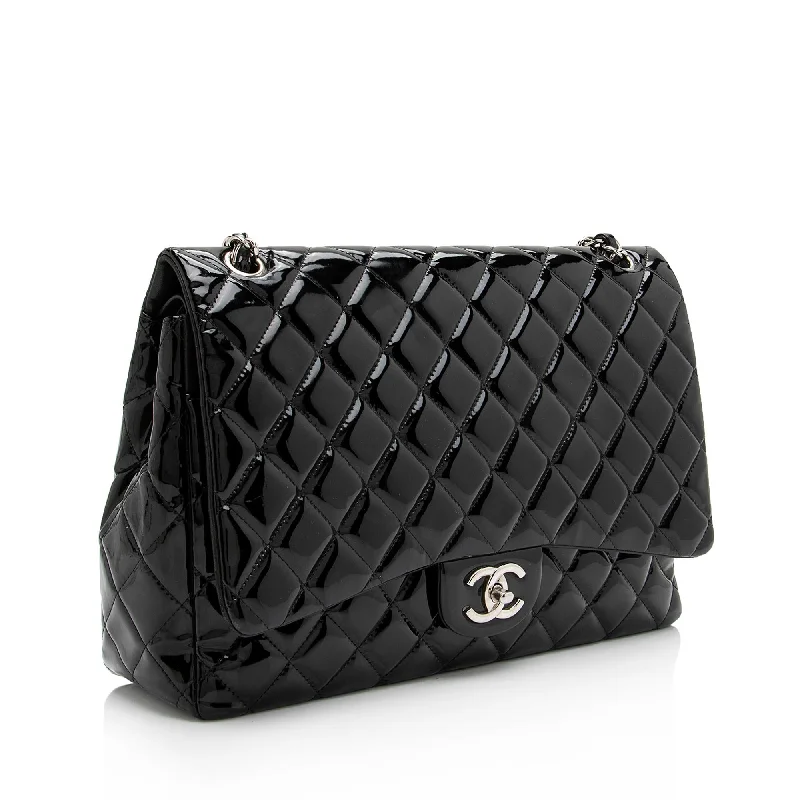 Chanel Patent Leather Classic Maxi Double Flap Bag (23340)