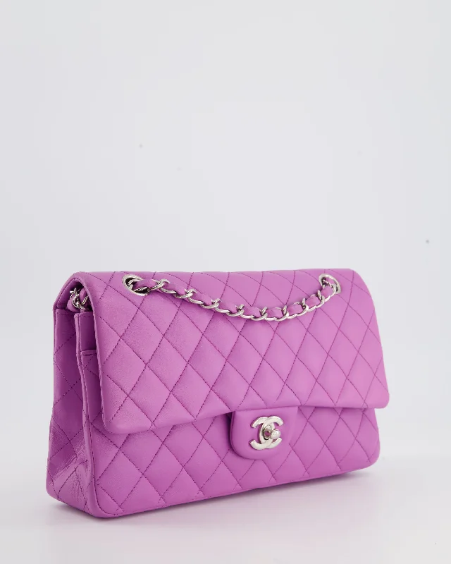 Chanel Grape Medium Classic Double Flap Bag in Lambskin Leather with Silver Hardware RRP £8,530