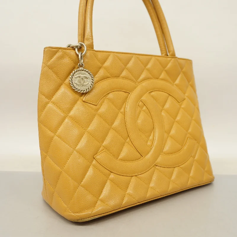 CHANEL  Reprint Tote Women's Caviar Leather Tote Bag Beige