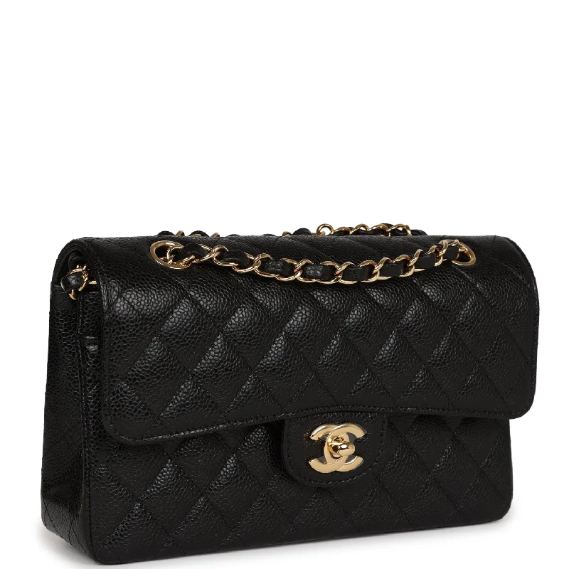 Chanel Small Classic Double Flap Black Caviar Gold Hardware