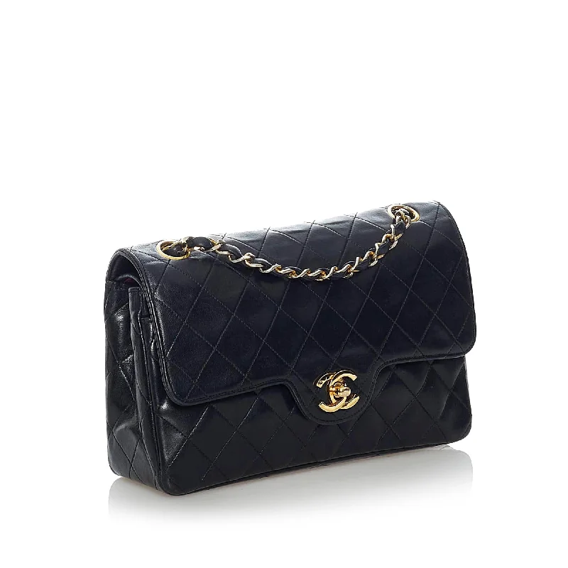 Chanel Small Classic Lambskin Leather Double Flap Bag (30354)