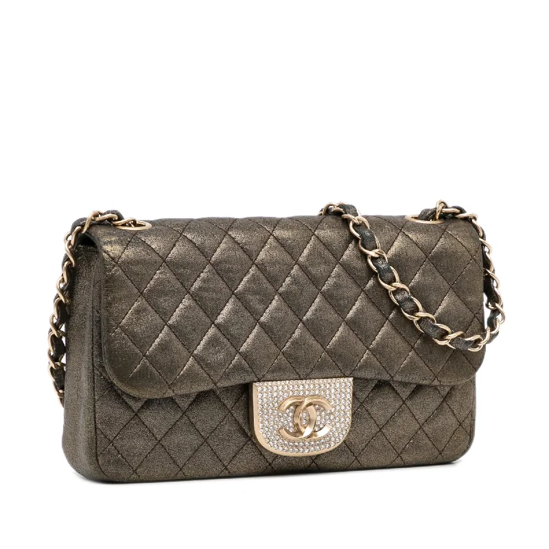 Chanel Small Metallic Iridescent Pearl CC Crystal Single Flap Bag (EHwOc9)