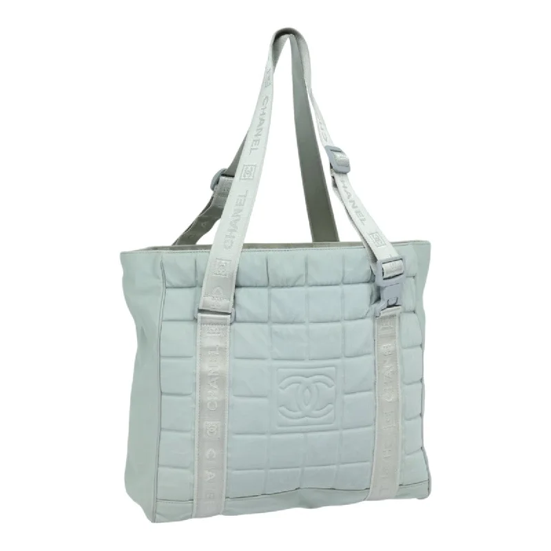 CHANEL Sports Tote Bag Nylon Gray CC  87271