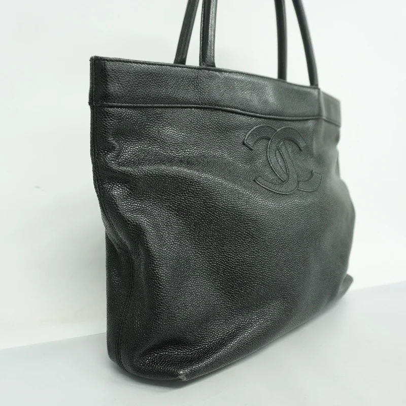 CHANEL  Tote Bag Women's Caviar Leather Black