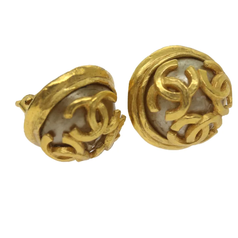 CHANEL Triple Coco Earring Gold CC  ar11464B