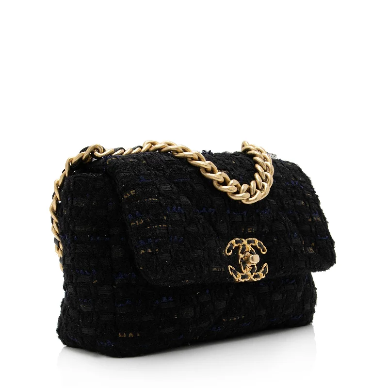 Chanel Tweed Ribbon 19 Medium Flap Shoulder Bag (xjNEFu)