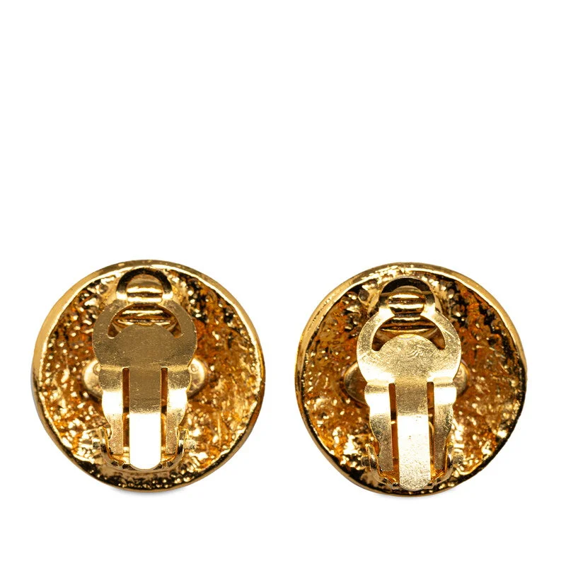 Chanel Vintage Round Stitch Coco Earring G   Chanel