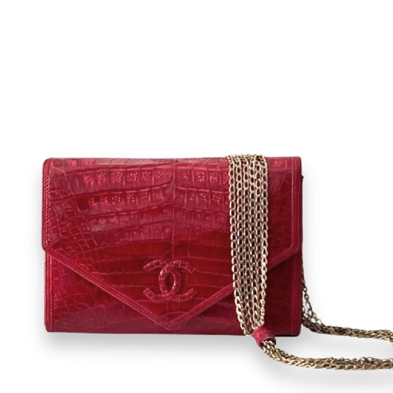 Chanel Exotic Leather Vintage Envelope Shoulder Bag, 18kt Gold-plated Hardware