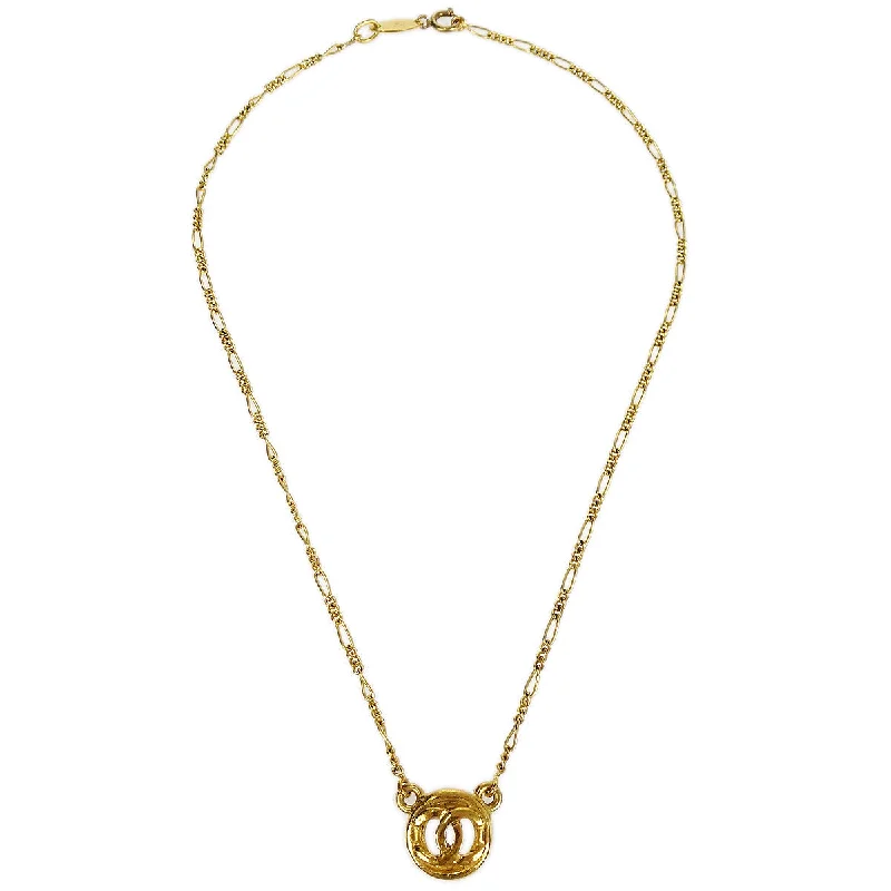 Chanel 1983 Circled CC Gold Chain Pendant Necklace