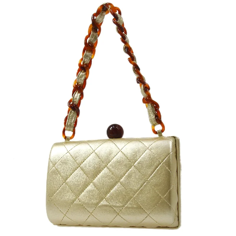 CHANEL 1996-1997 Gold Lambskin Kisslock Handbag