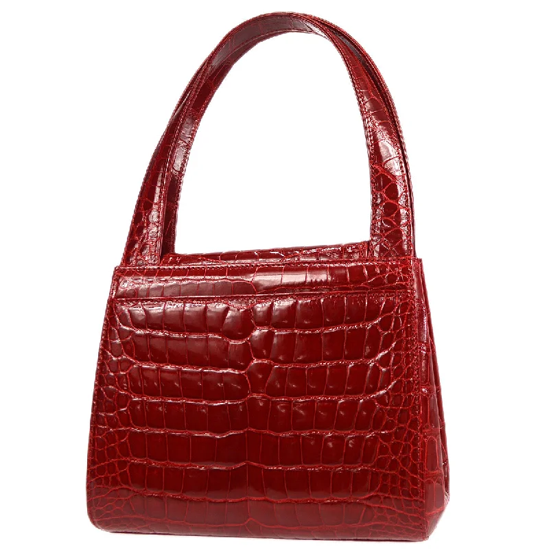 CHANEL * 1997-1999 Handbag Crocodile Red 97577