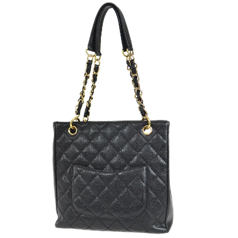 Chanel 2001-2003 Petite Shopping Tote PST Black Caviar