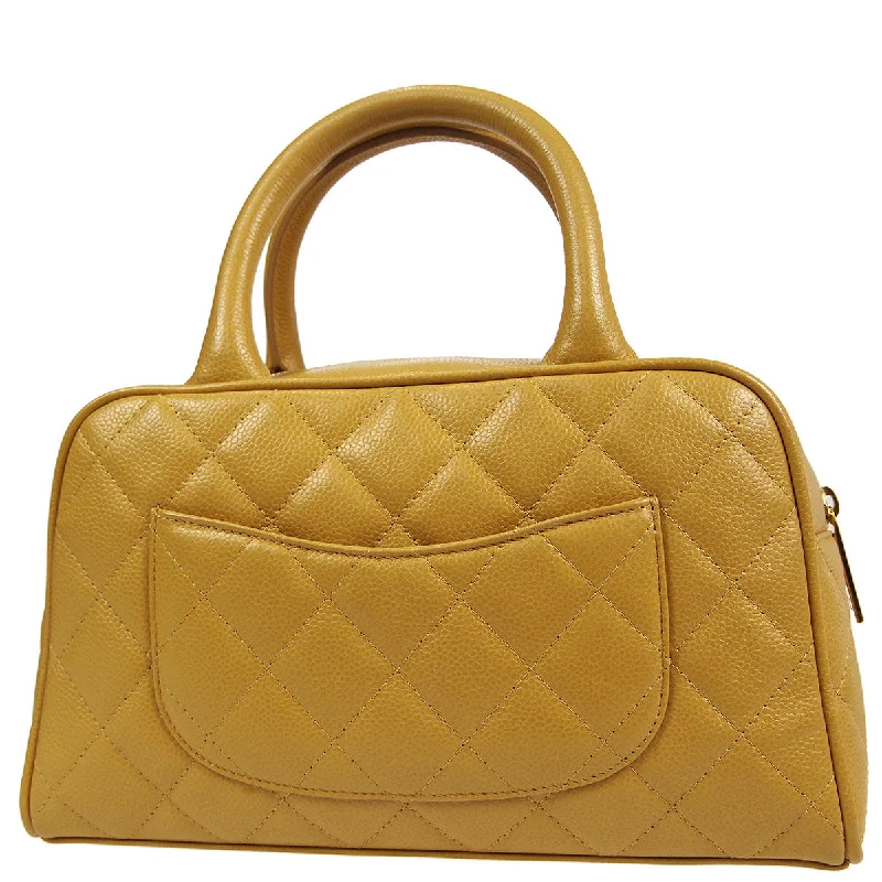 Chanel Beige Caviar Bowling Bag 27