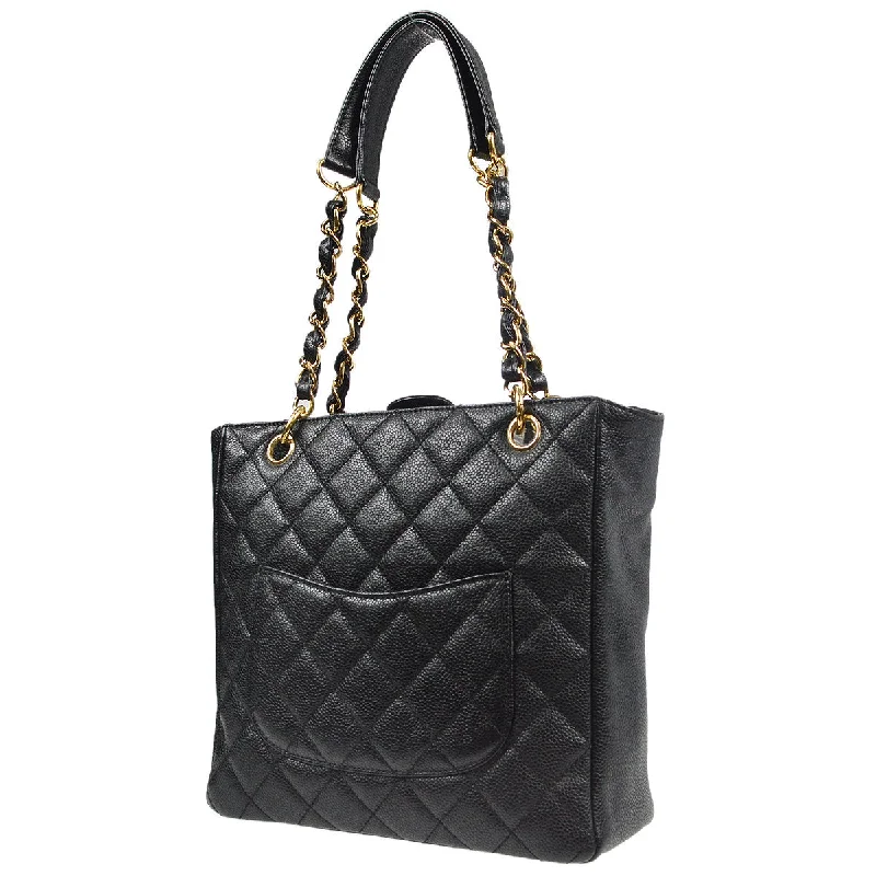 Chanel 2008-2009 Petite Shopping Tote PST Black Caviar