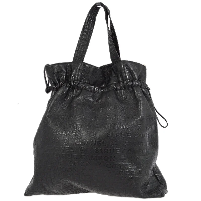 Chanel Black Lambskin 31 RUE CAMBON Tote Handbag