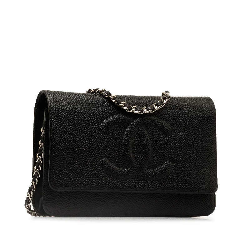 CHANEL CC Caviar Wallet on Chain Crossbody Bag