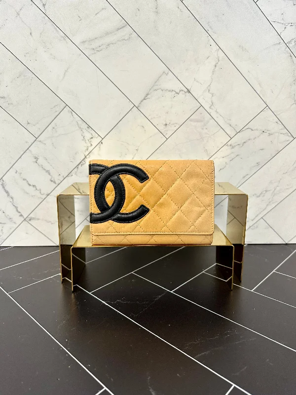 Chanel CC Cambon Tan Quilted Leather Wallet