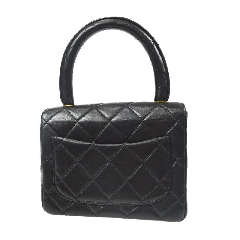 CHANEL Classic Flap Handbag Black Lambskin 76815