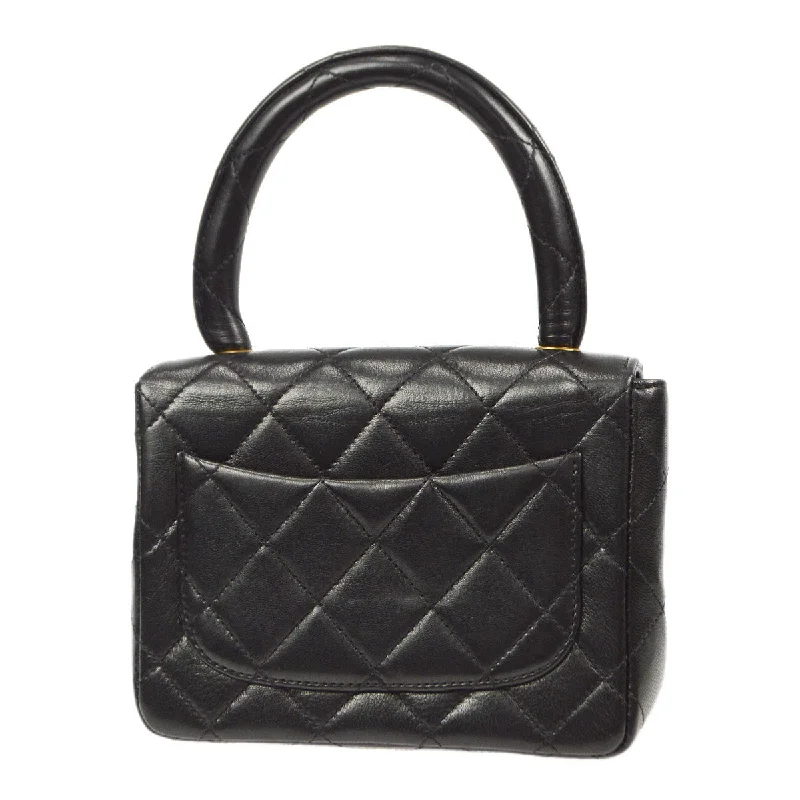 CHANEL Classic Flap Micro Square Handbag Black Lambskin 96837