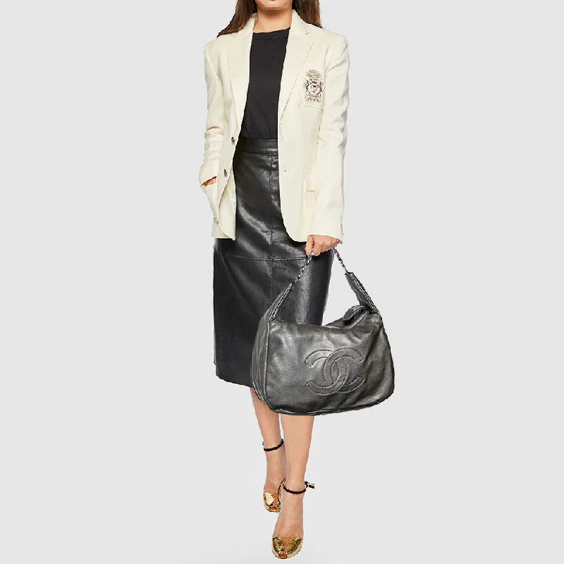 CHANEL Grey Caviar Leather 31 Hobo