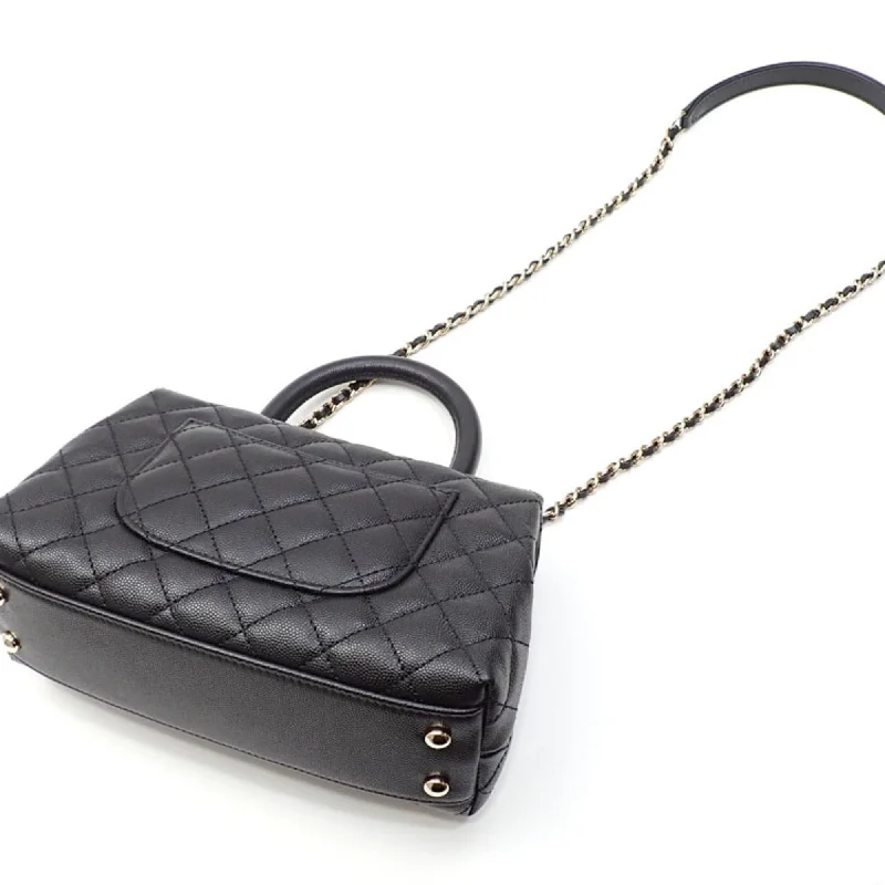 CHANEL Handbag Matelasse Coco Handle XXS Women's Black Caviar Skin AS2215