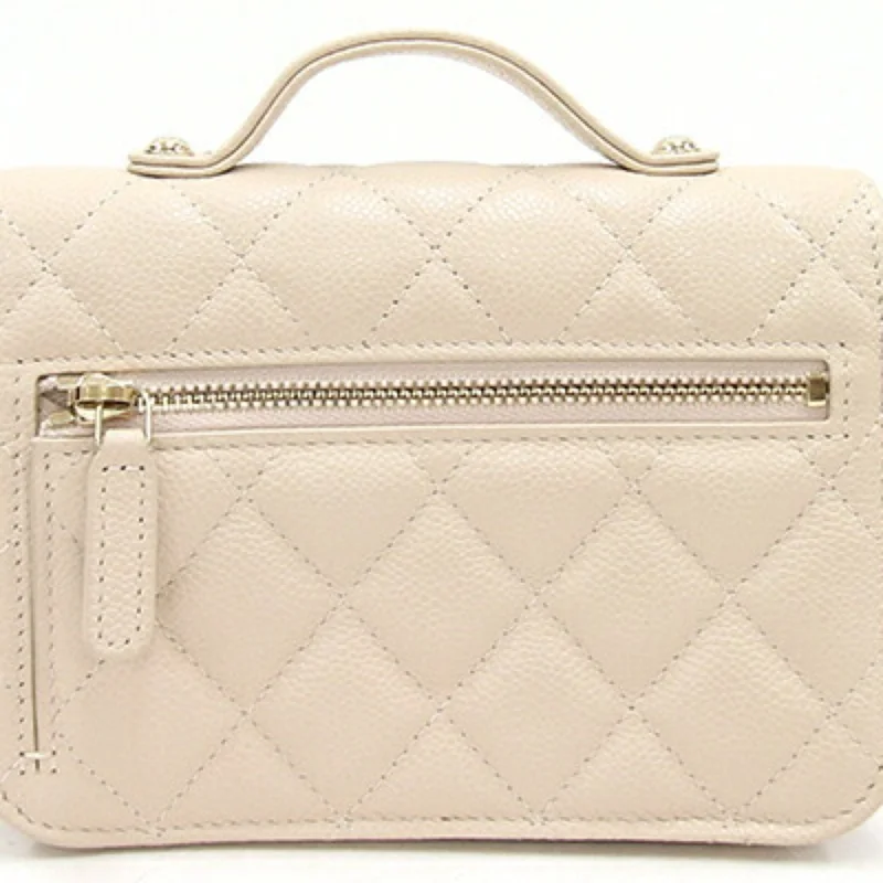 CHANEL Handbag Matelasse Infinity AP2914 Light Beige Caviar Skin Women's Chain Bag Quilting Diamond Stitch Coco Mark