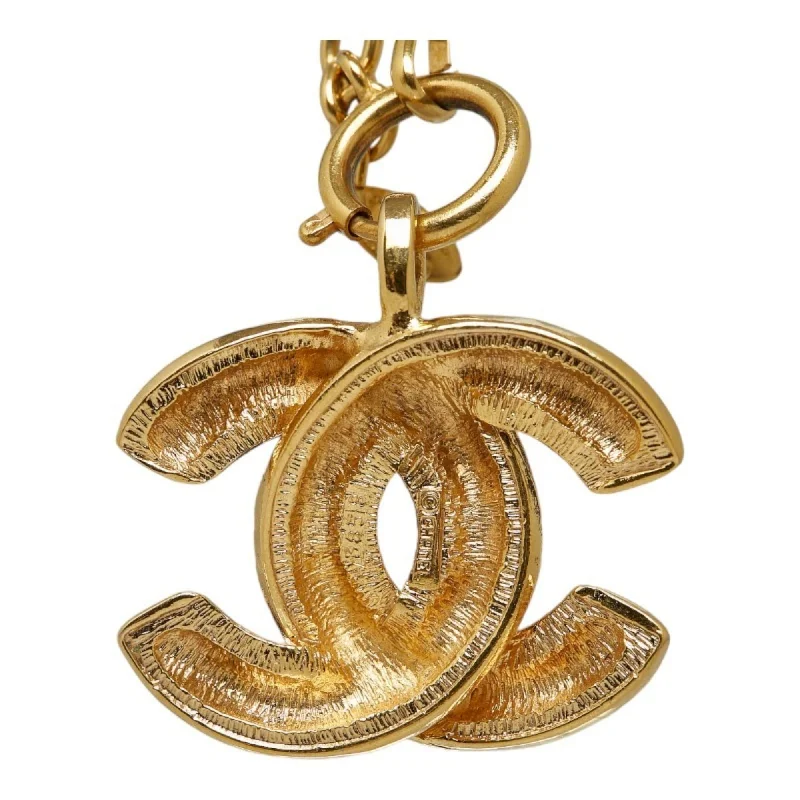 CHANEL Matelasse Coco Mark Necklace Gold Plated Men's